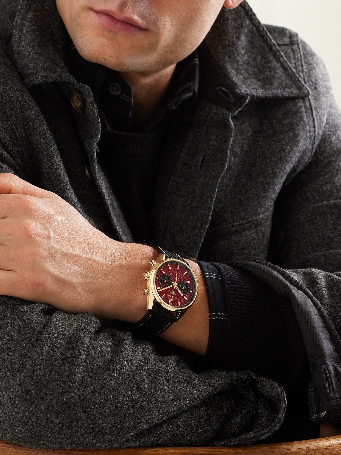 Bamford Watch Department - TAG Heuer Carrera Limited Edition Automatic 42mm 18-Karat Gold and Canvas Watch