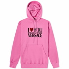 Versace Women's I Love Print Hoody in Pink