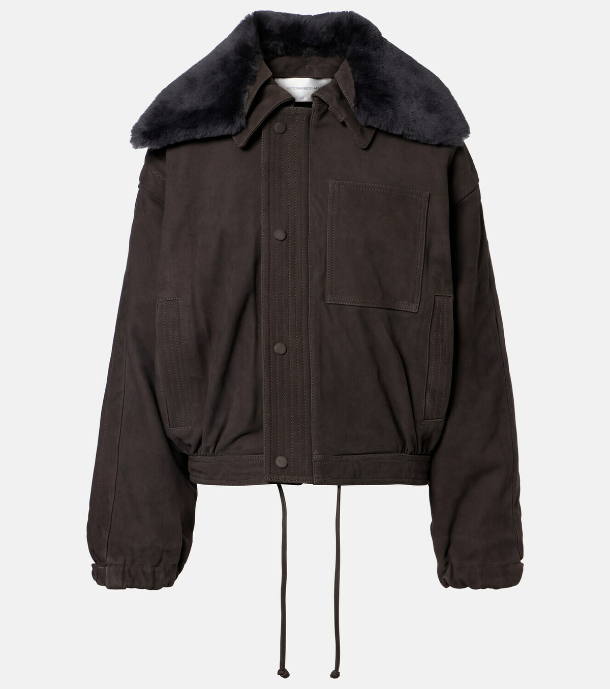 Victoria Beckham Shearling-trimmed suede blouson jacket
