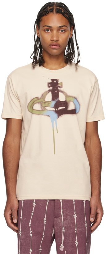 Photo: Vivienne Westwood Beige Spray Orb Classic T-Shirt