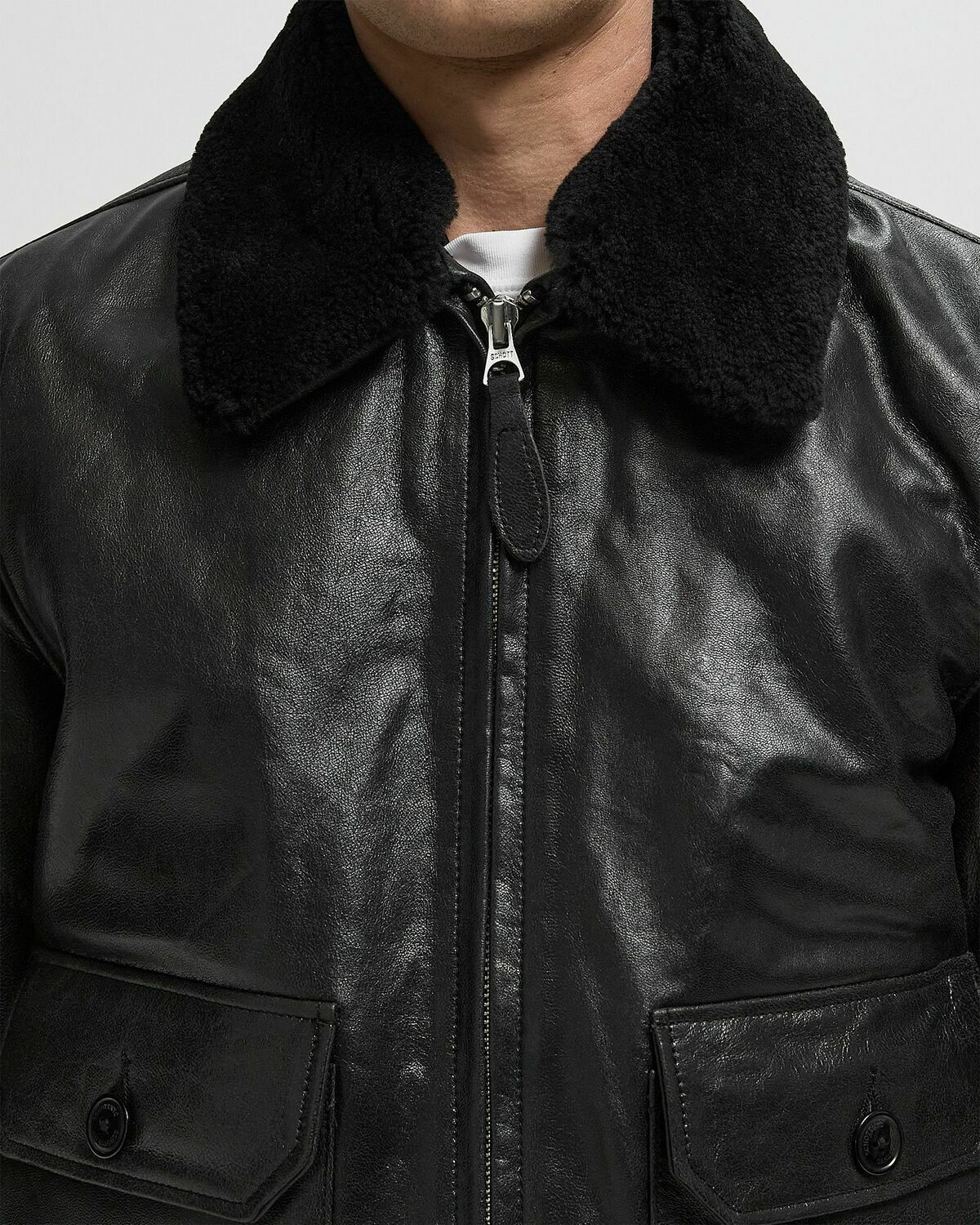 Schott NYC LCAVIATOR25 JACKET Black Mens Bomber Jacket