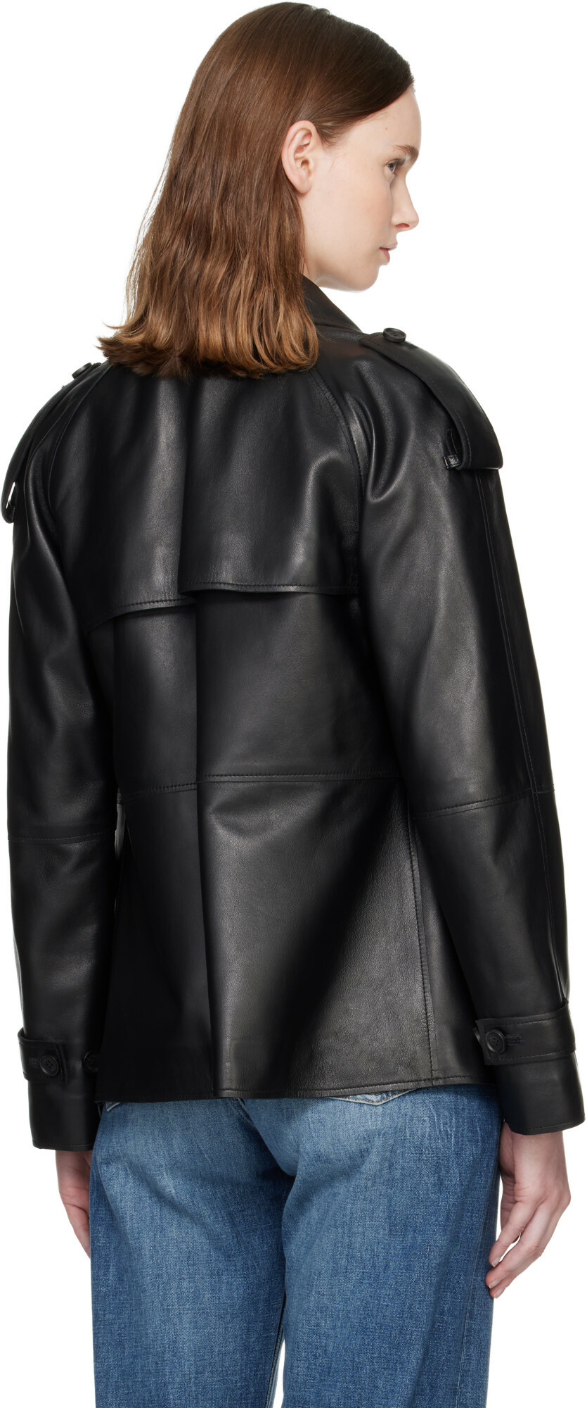 MACKAGE Black DOLORES Double-Breasted Leather Jacket