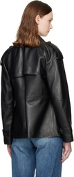 MACKAGE Black DOLORES Double-Breasted Leather Jacket