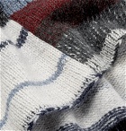 The Elder Statesman - Super Soft Striped Cashmere Blanket - Navy