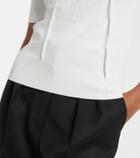 Max Mara Ribbed-knit lace-up top