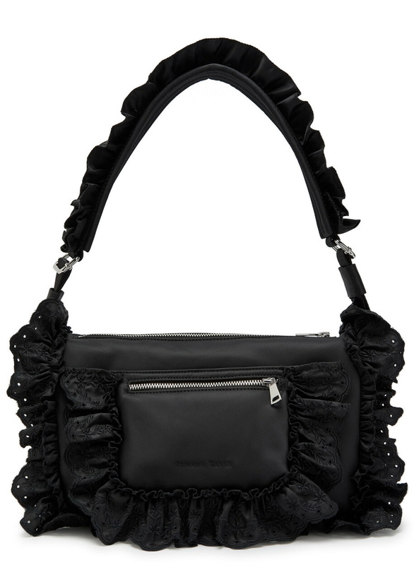 Photo: Simone Rocha Pillowcase Ruffled Nylon Shoulder bag - Black - One Size