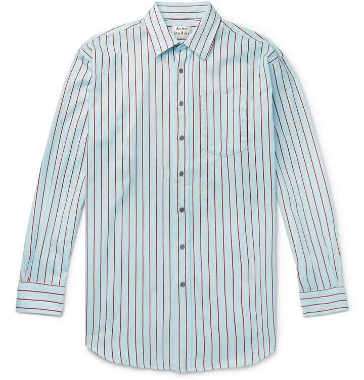Photo: Acne Studios - Oversized Striped Cotton-Twill Shirt - Men - Light blue