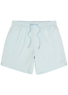 Boss Stretch-seersucker Swim Shorts Blue