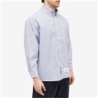 WTAPS Men's 03 Striped Back Printed Shirt in Blue