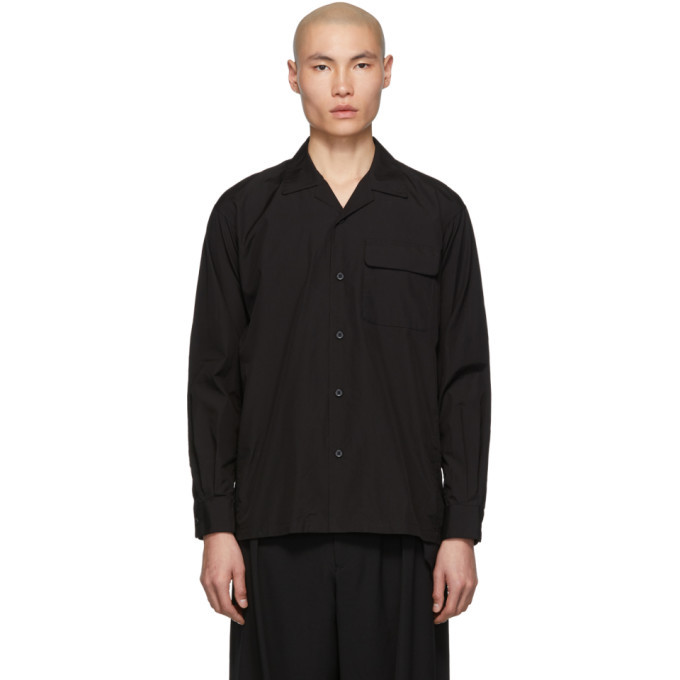 Yohji Yamamoto Black Open Collar Shirt Yohji Yamamoto