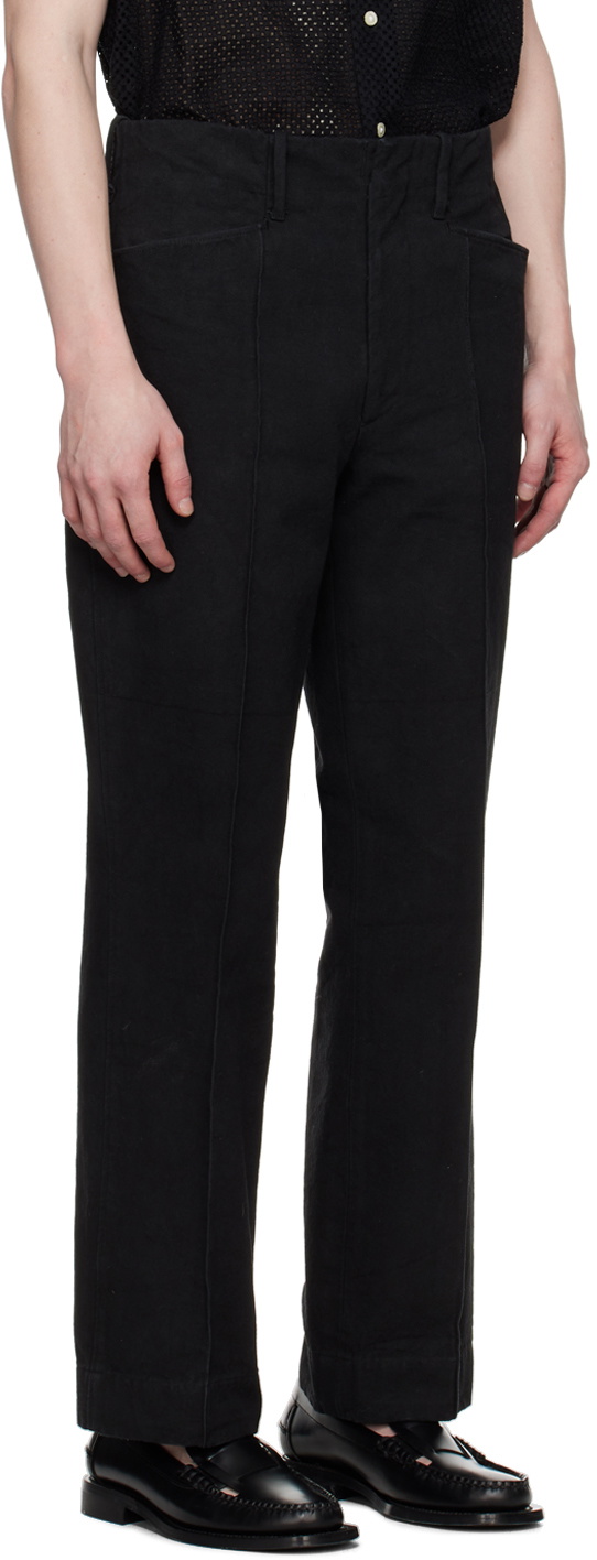 Factor's Black Pintuck Trousers