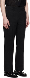 Factor's Black Pintuck Trousers