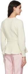 Alexander McQueen Off-White Wool Peplum Sweater