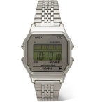 Timex - T80 34mm Stainless Steel Digital Watch - Silver