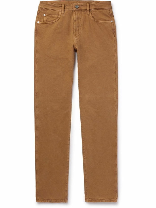 Photo: Loro Piana - Quarona Slim-Fit Stretch-Cotton Twill Trousers - Brown