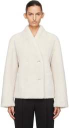 Loulou de Saison Off-White Reversible Catherine Leather Jacket