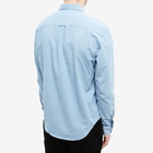 Maison Kitsuné Men's Fox Head Embroidery Classic Shirt in Washed Indigo