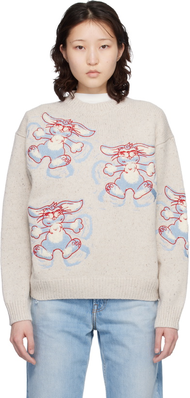 Photo: Kenzo Off-White Kenzo Paris 'KENZO Winter Holidays' Embroidered Sweater