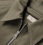 L.E.J - Contrast-Stitched Cotton-Twill Bomber Jacket - Green