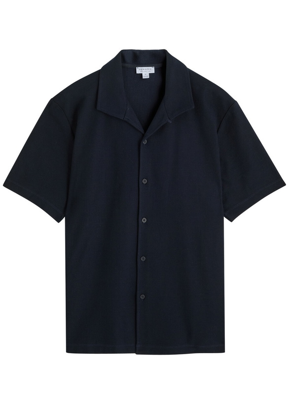 Photo: Sunspel Cotton-knit Shirt Navy