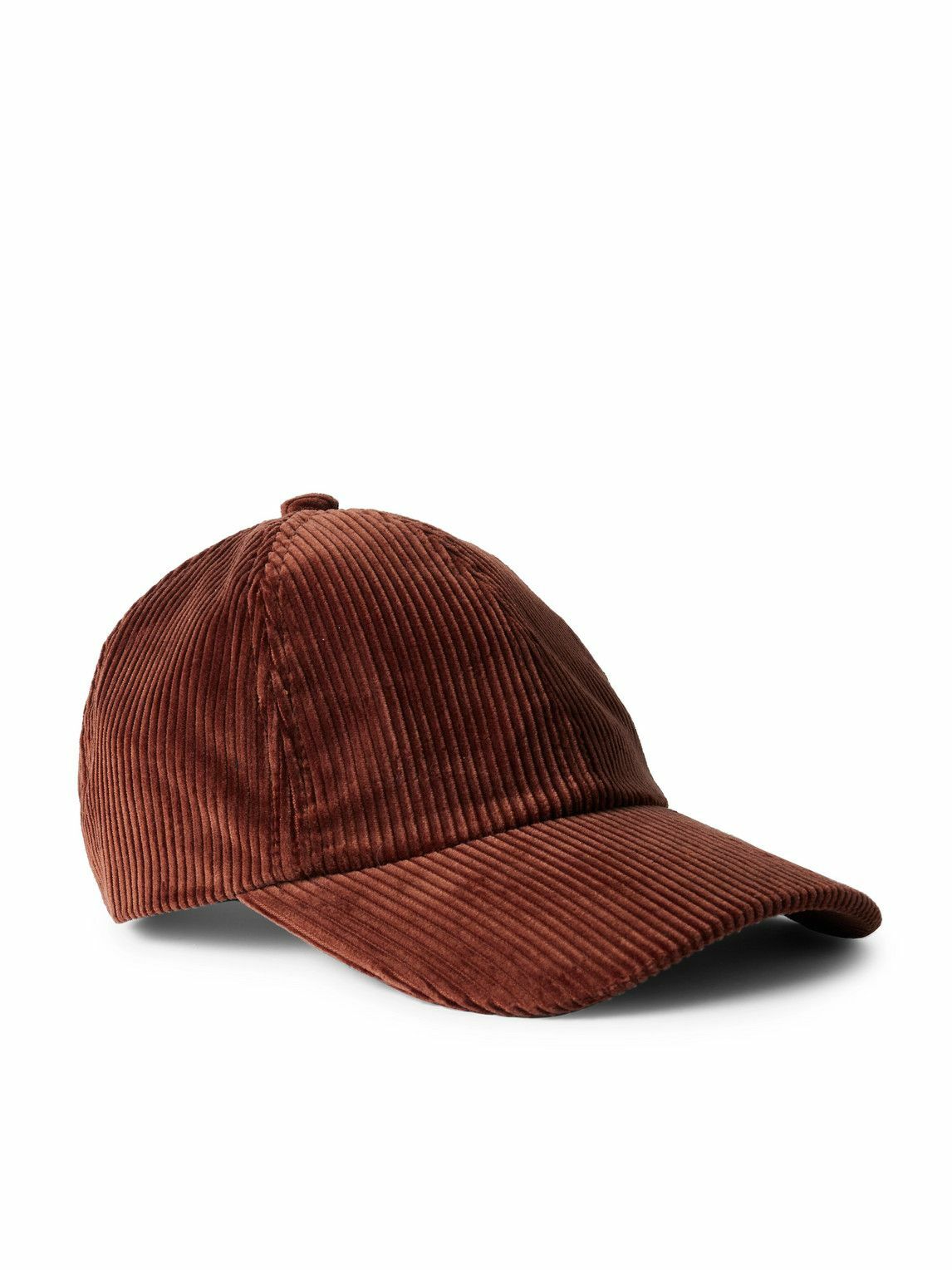 Mr P. - Leather-Trimmed Cotton-Corduroy Baseball Cap