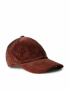 Mr P. - Leather-Trimmed Cotton-Corduroy Baseball Cap