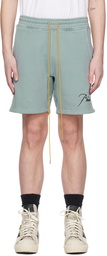 Rhude Green Embroidered Shorts