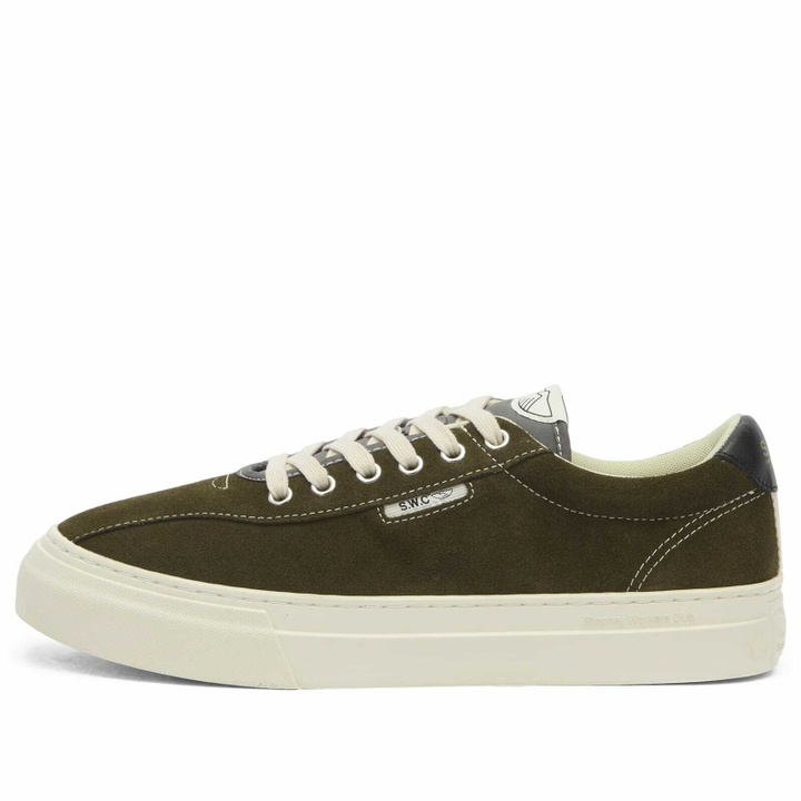 Photo: Stepney Workers Club Men's Dellow 02 Suede Sneaker in Woodland
