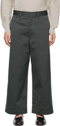 Lemaire Green Cropped Large Trousers