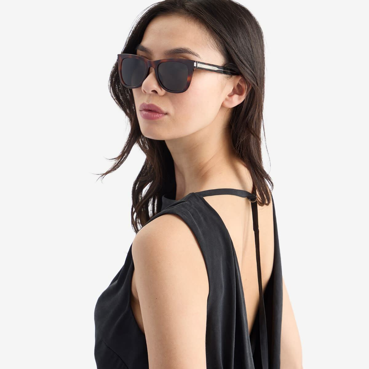 Saint Laurent Sunglasses Saint Laurent Naked Wire Sunglasses in Havana/Crystal/Grey 