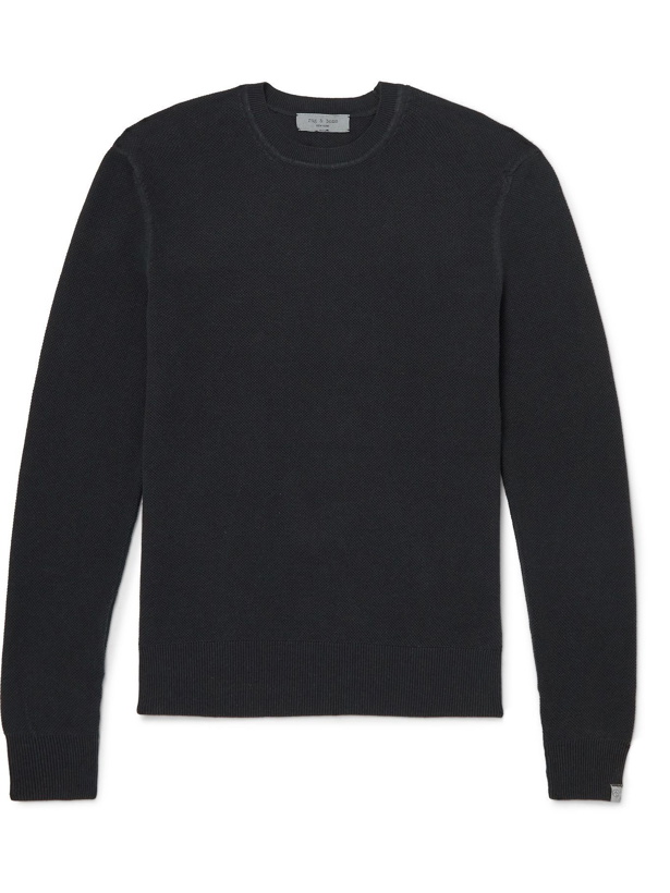 Photo: RAG & BONE - Cotton and Hemp-Blend Piqué Sweater - Gray