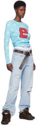 ERL Blue Printed Long-Sleeve T-Shirt