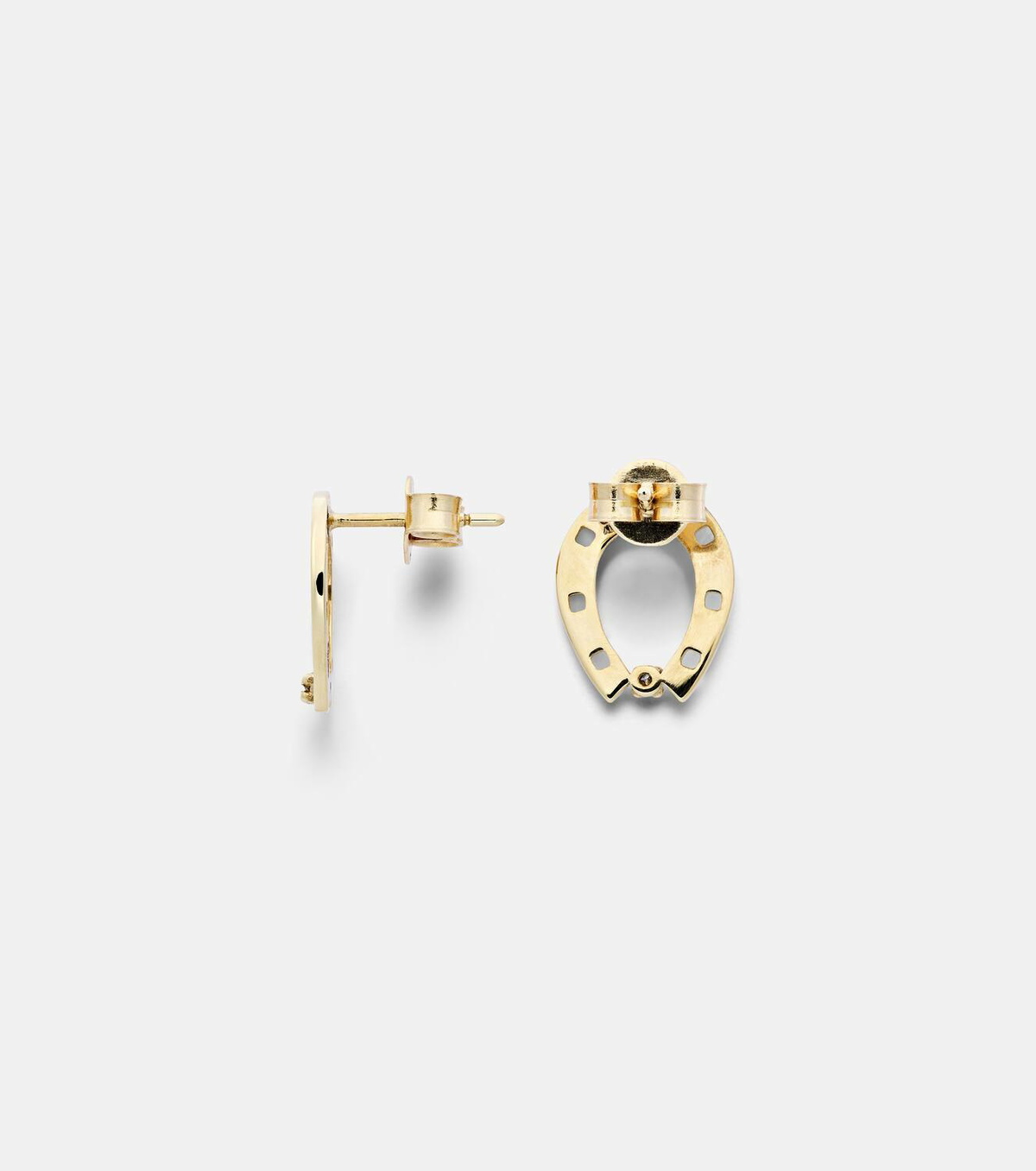 Aliita Horseshoe 9kt and 18kt gold earrings with diamonds