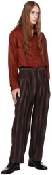 Youth Brown Structured Trousers