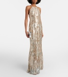 Elie Saab Sequined silk-blend gown