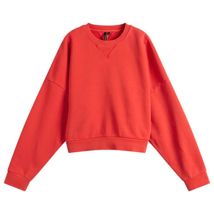 Photo: Entire Studios Women's Box Crewneck Sweater in Cherry