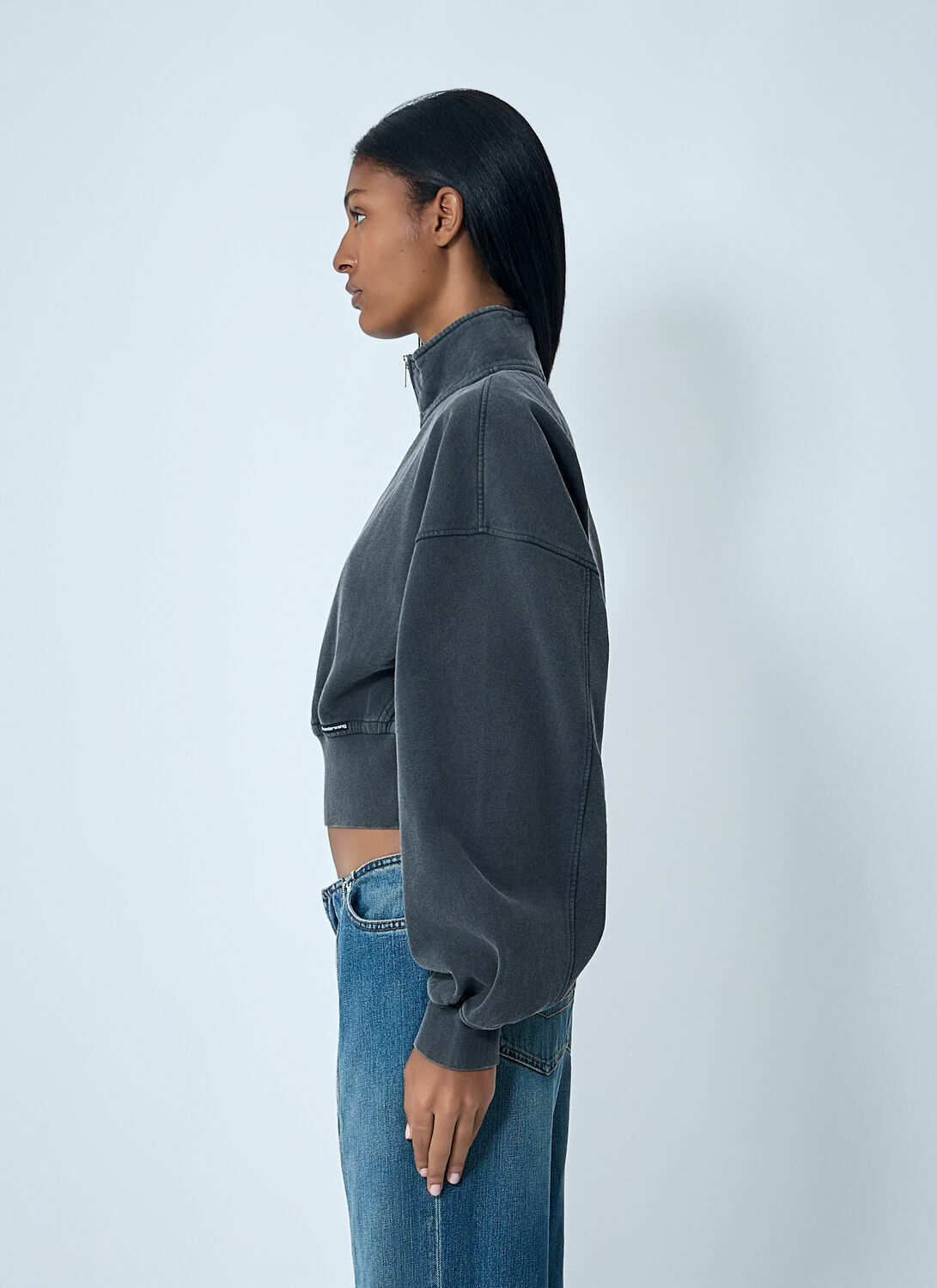 Alexander Wang Logo Motif Zip-Up Sweateshirt