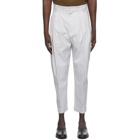 Hed Mayner White Pinstripe 4 Pleat Trousers