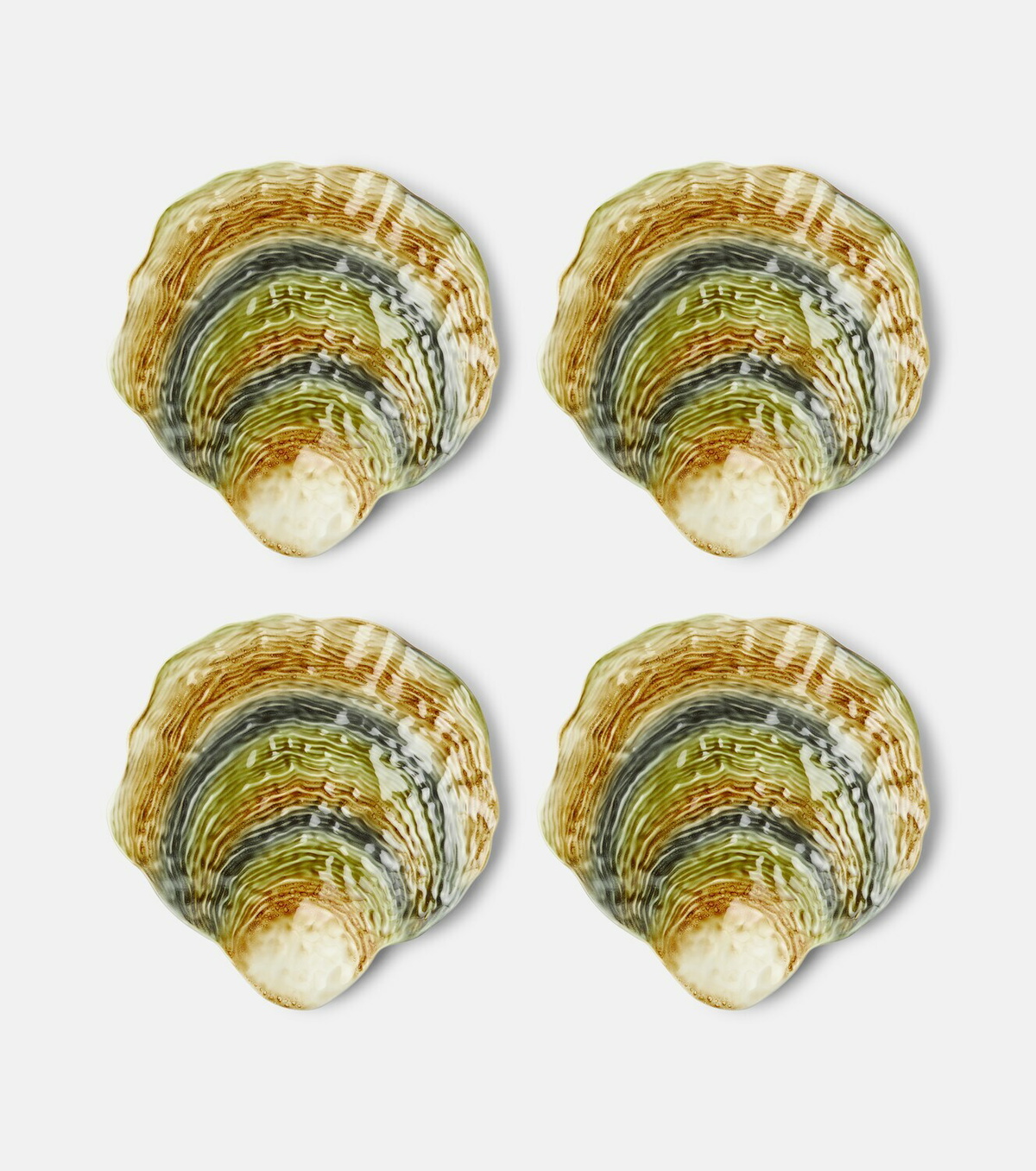 Bordallo Pinheiro Oyster & Scallops set of 4 ceramic charger plates