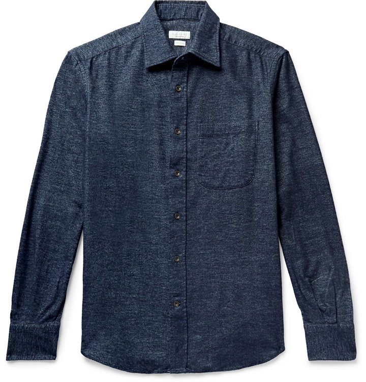Photo: Incotex - Cotton-Flannel Shirt - Blue