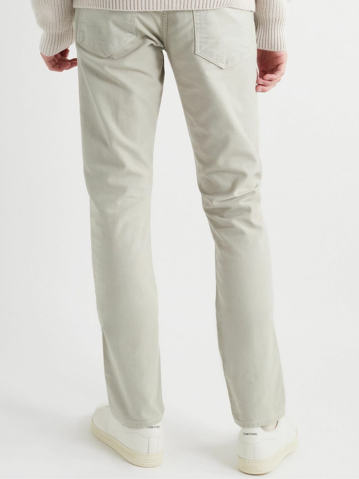 TOM FORD - Slim-Fit Garment-Dyed Stretch-Cotton Moleskin Trousers ...