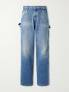 Cherry Los Angeles - Paint-Splattered Distressed Straight-Leg Jeans - Blue