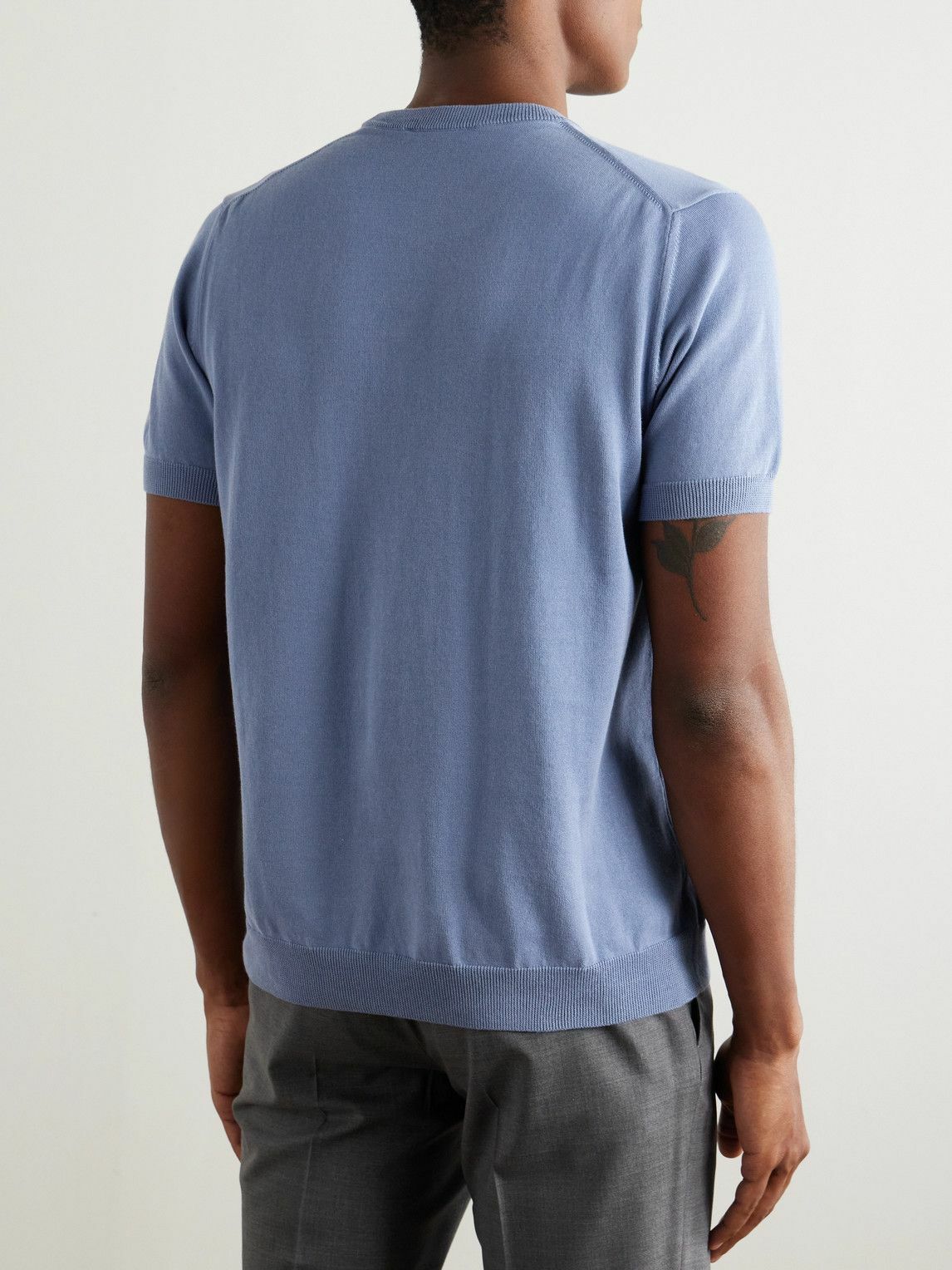 Incotex - Zanone Cotton T-Shirt - Blue