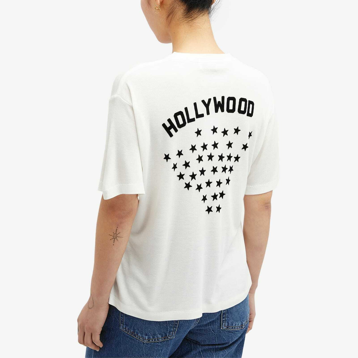 ANINE BING アニービング ANINE BING/半袖カットソー サイズ:S LOUIS TEE HOLLYWOOD A-08-10022   ホワイト レディース / 241005006413 Anine Bing Women's Louis T-Shirt Hollywood in Ivory ANINE BING
