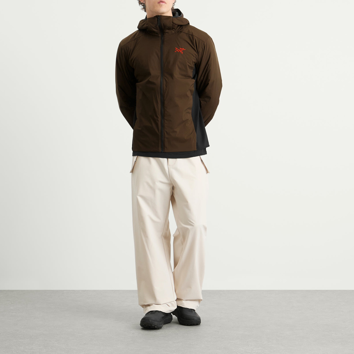 Arc'teryx Men's Atom Hooded Jacket in Carob/Black/Dynasty Arc'teryx