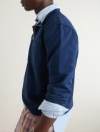 Drake's - Cotton-Jersey Half-Zip Sweatshirt - Blue
