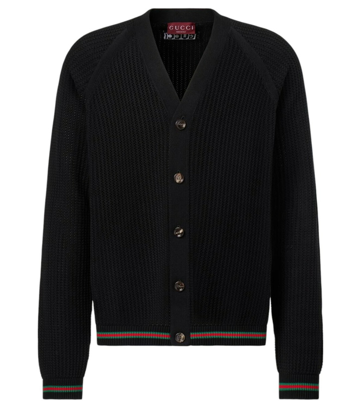Photo: Gucci Web Stripe cotton cardigan