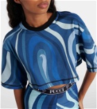 Pucci Printed cotton jersey crop top