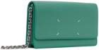 Maison Margiela Green Four Stitches Chain Wallet