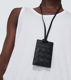 Bottega Veneta Intrecciato leather card holder with strap